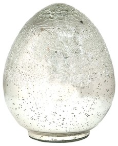 Strieborné dekoratívne vajcia s popraskanou štruktúrou - 14*14*18 cm