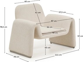 Béžové ženilkové kreslo Melvia – Kave Home