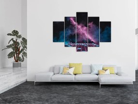 Obraz - Ružovo-modrý dym (150x105 cm)