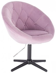 LuxuryForm DESIGN Kreslo VERA VELUR na čiernom kríži - levanduľa
