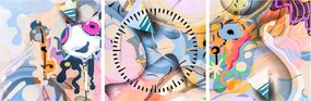 Obraz - Rozprávková abstrakcia (s hodinami) (90x30 cm)