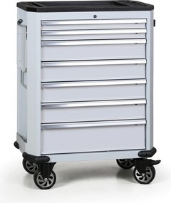 Pojazdný dielenský vozík na náradie EXPERT, 7 zásuviek, sivá