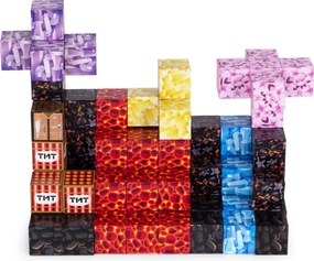 MULTISTORE Magnetické kocky 86 dielov – magnetická stavebnica pre deti 3+ so šablónami