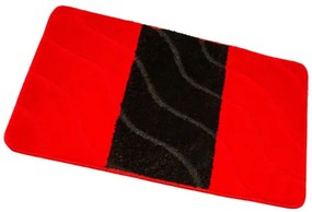 Sada kúpeľňových koberčekov FIORI červená / čierna, pruhy