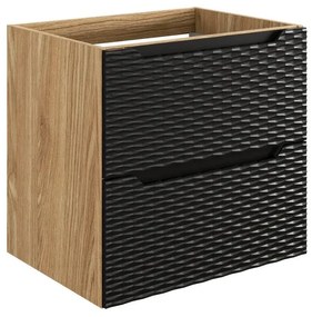 Závěsná skříňka pod umyvadlo Ocean 60 cm dub olejovaný/černá