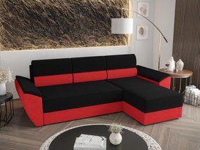 Rohová sedacia súprava Radiant L2 (čierna + červená) (P). Akcia -20%. Vlastná spoľahlivá doprava až k Vám domov. 1057457