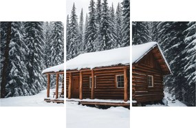 Obraz - Zasnežená chata (90x60 cm)