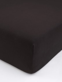 Jersey plachta s elastanom Deluxe 160 × 200 cm – tmavo hnedá