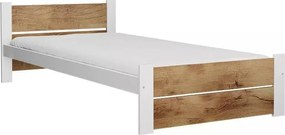 Posteľ IKAROS DOUBLE 80 x 200 cm, biela/dub artisan Rošt: Bez roštu, Matrac: Matrac COCO MAXI 20 cm