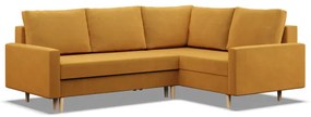 Rohová rozkladacia sedačka BLANK Elegant pravá, žltá