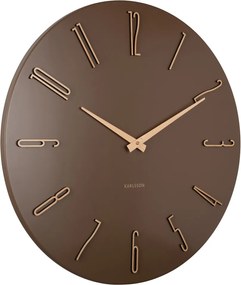 Karlsson KA6073BR Esmerado – veľké nástenné hodiny 60 cm hnedé tiché