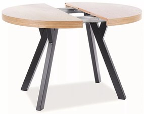 Rozkladací dyhovaný jedálenský stôl Domingo 100/250 cm dub/čierny