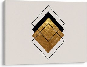 Obraz - Abstrakcia zlatá a biela N⁰1 (70x50 cm)
