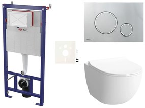 Cenovo zvýhodnený závesný WC set SAT do ľahkých stien / predstenová montáž + WC VitrA Sento SIKOSSSEN71K
