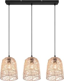 Závesné stropné osvetlenie Lovis, ratan%