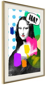 Artgeist Plagát - Mona Lisa Pop-art [Poster] Veľkosť: 30x45, Verzia: Zlatý rám s passe-partout