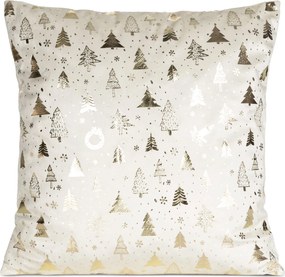 VIANOČNÁ DEKORAČNÁ OBLIEČKA NA VANKÚŠ GOLDY1 45X45 CM KRÉMOVÁ