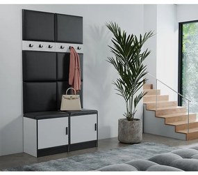 Predsieňový nábytok Roj 19 biely + Madryt 1100 ekokoža čierna