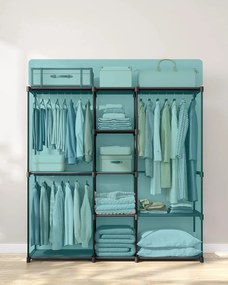 Šatníková skriňa, Stojan na Oblečenie, 43 x 182 x 182 cm, čierna