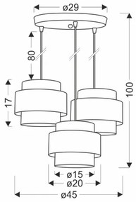 Luster na lanku TWIN 3xE27/40W/230V hnedá/čierna
