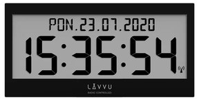 Extra veľké digitálne hodiny LAVVU Modig LCX0011 (37 cm) – rádiom riadené, české dni