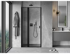 Mexen MIST, 1-krídlové sprchové dvere (1d+1s) 110x200 cm, 6mm číre sklo s čiernym rámom, ľavý variant, 8A4-110-000-70-70-L