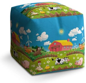 Taburet Cube farma, farebná