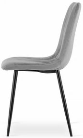 Jedálenská stolička LAVA zamatová svetlosivá