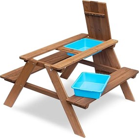 Detská záhradná lavica s hracím stolom PLAYLAND 88x88x51 cm