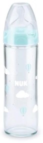 NUK Sklenená dojčenská fľaša NUK New Classic 240 ml modrá