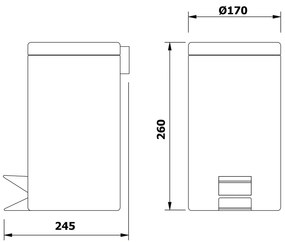 Aqualine, SIMPLE LINE odpadkový koš guľatý 3l, biela, 28103