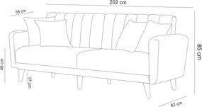 Sconto Pohovka AQUA tmavomodrá