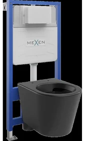 Mexen podomietkový WC systém Felix Slim s WC misou Rico, čierna matná - 6103372XX85