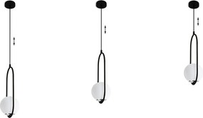 Závesné svietidlo Florence, 1x biele sklenené tienidlo, b/ch, U