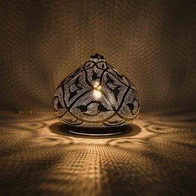 Stolová strieborná lampa Qahira D22