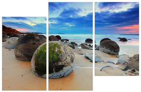Obraz na plátne - Balvany na pláži 107C (135x90 cm)