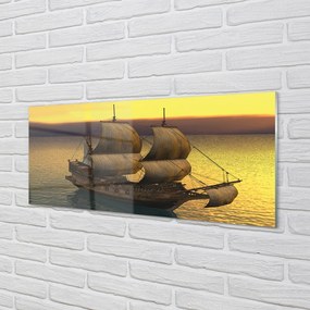 Obraz plexi Yellow sky ship sea 120x60 cm