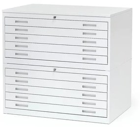 Skrinka na výkresy SKETCH, dvojitá, A1, laminátová doska, biela