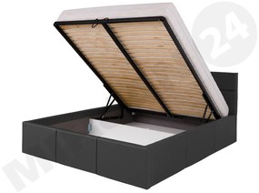 Spálňa Bralani XIX, Farby: dub zlatá, Dostupné poťahy: ekokoža Soft 011, Osvetlenie: osvetlenie LED modré