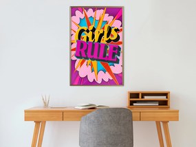 Artgeist Plagát - Girls Rule II [Poster] Veľkosť: 40x60, Verzia: Čierny rám s passe-partout
