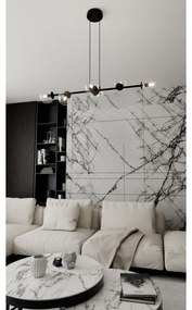 Luster na lanku ROSSI 6xE14/10W/230V čierna/číra