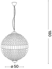 Ideal Lux - LED Krištáľový luster na reťazi LUXOR 8xG9/3W/230V pr. 50 cm číra