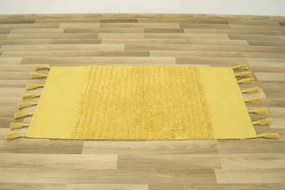 Bavlnený koberček Kilim so strapcami žltý