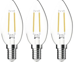 LED žiarovka C35 E14 / 4,2 W ( 40 W ) 470 lm 2700 K číra bal. - 3 ks