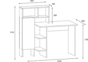 Pracovný stôl Bugra White