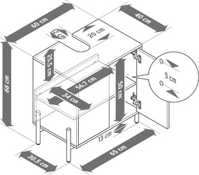 Umývadlová skrinka s drevenou dyhou