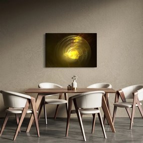 Obraz žltej abstraktnej špirály (90x60 cm)