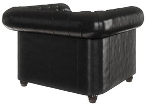 Čierne kreslo z imitácie kože York - Ropez