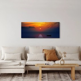 Obraz mostu pri západe slnka (120x50 cm)