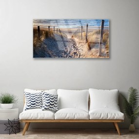Obraz na skle Chodník more príroda 100x50 cm